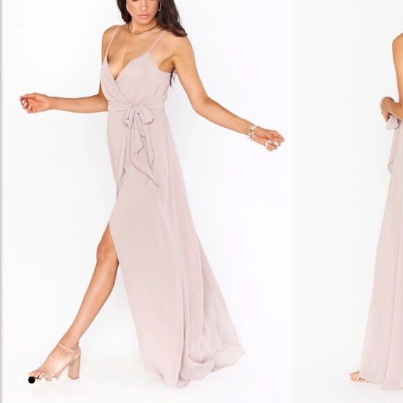 Show mr Your Mumu Liz Maxi Dress Soft Beige Chiffon Size Large NWT - Picture 7 of 8